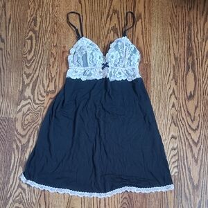 NWOT! Victoria's Secret Elegant Black and Lace Chemise